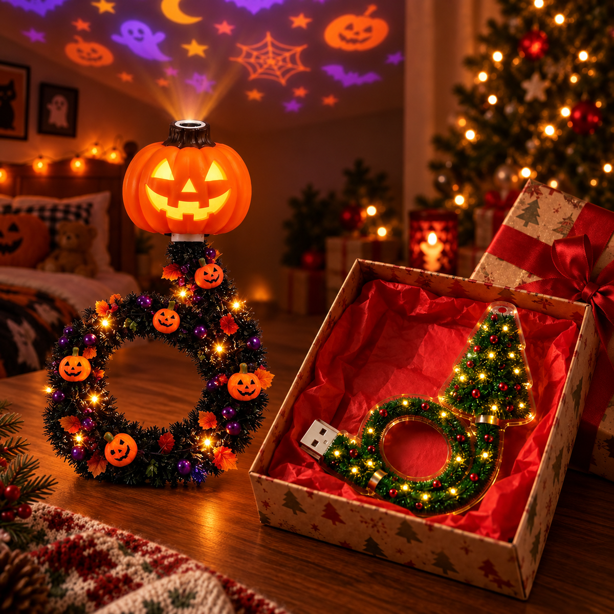 π Christmas And π Halloween Magic Projection Lamp β Turn Any Room Into a Holiday Wonderland β¨