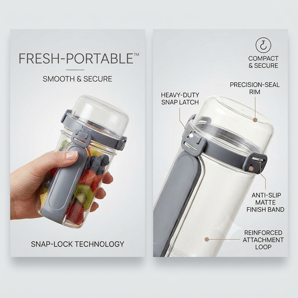 Double-Layer Portable Salad Storage Cup with Fork and Spoon