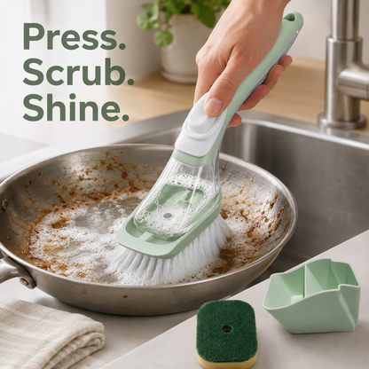 Liquid-Filled Dish Brush with 120 mL Soap Dispenser