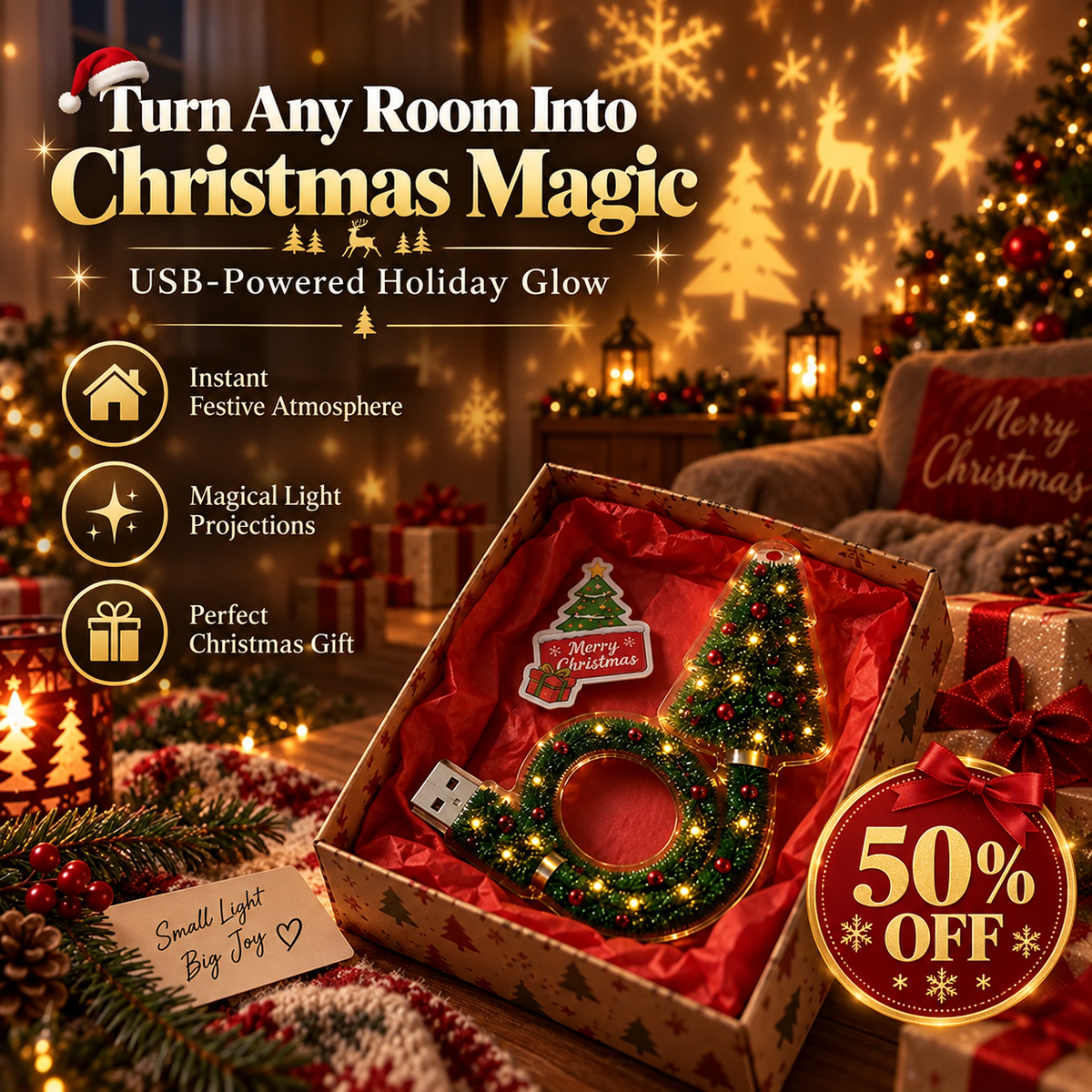 🎄 Christmas And 🎃 Halloween Magic Projection Lamp – Turn Any Room Into a Holiday Wonderland ✨