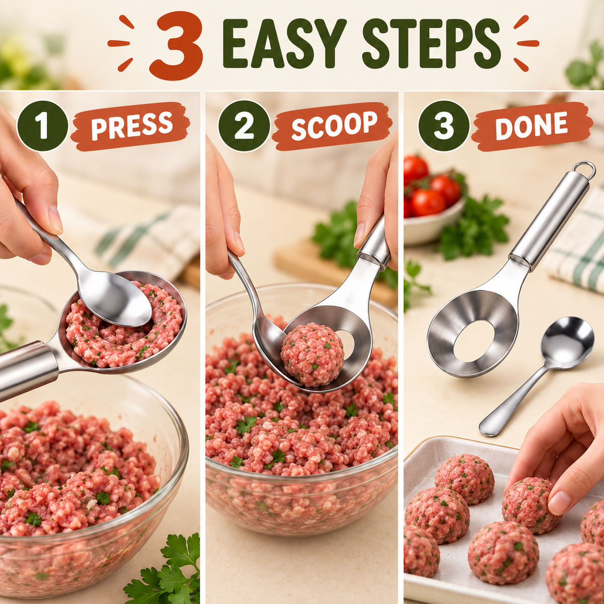🎉Buy More Get More Free🔥 Stainless Steel Meatball Maker Spoon.