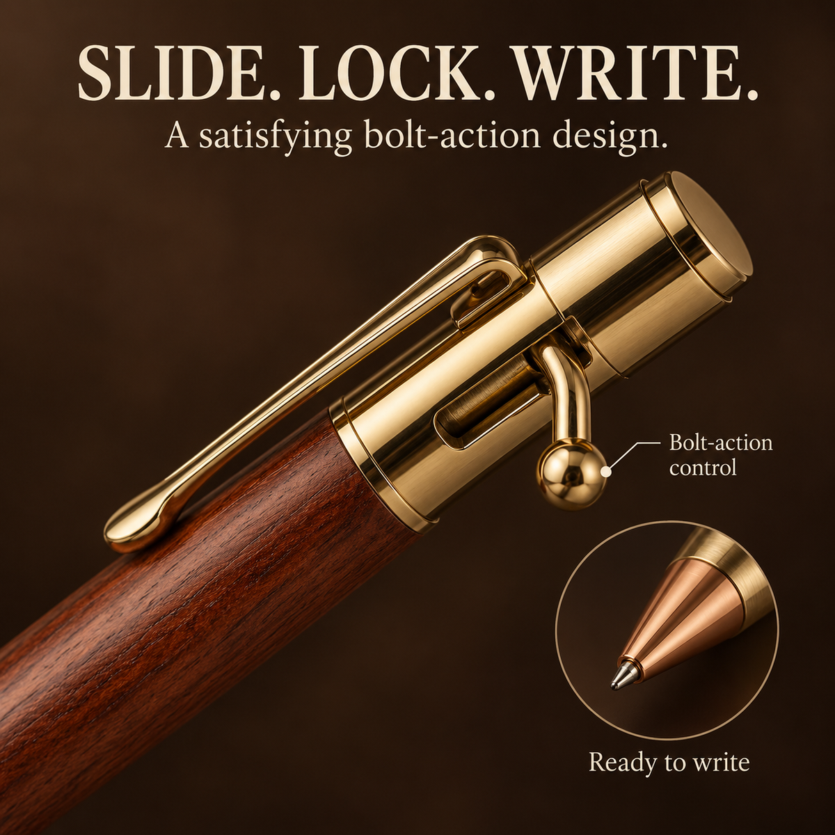 🔥Buy More Get More Free🎁Handmade Bolt-Action Wooden Pen