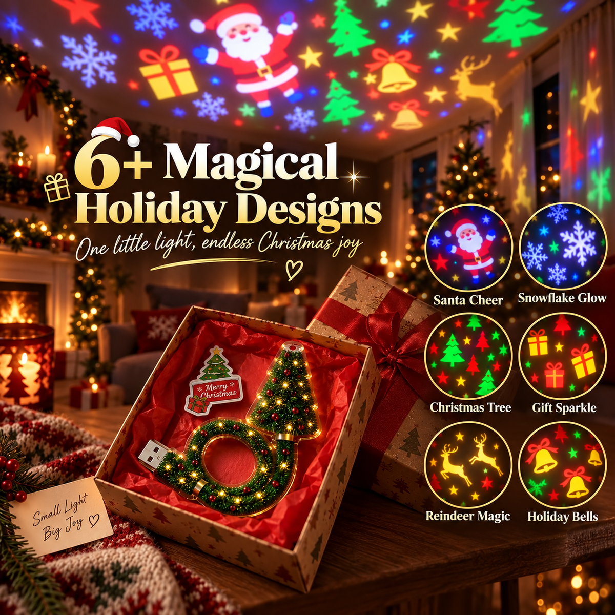 🎄 Christmas And 🎃 Halloween Magic Projection Lamp – Turn Any Room Into a Holiday Wonderland ✨