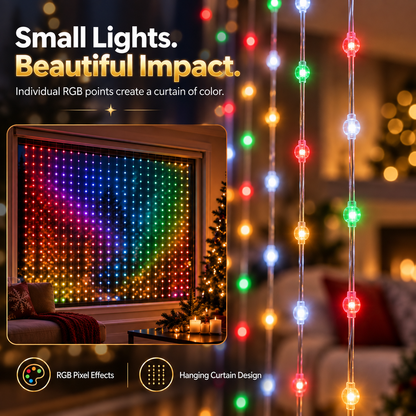 🎄 Smart RGB Pixel LED Curtain Lights