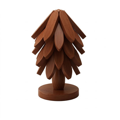 Pine-Shaped Wooden Heat-Resistant Trivet and Table Mat