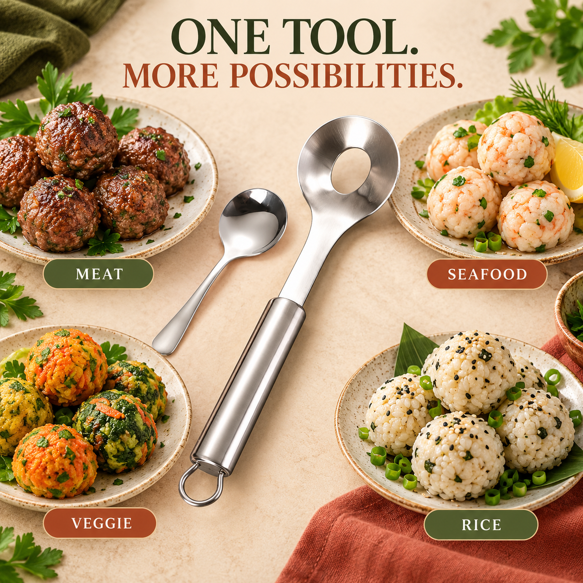 🎉Buy More Get More Free🔥 Stainless Steel Meatball Maker Spoon.