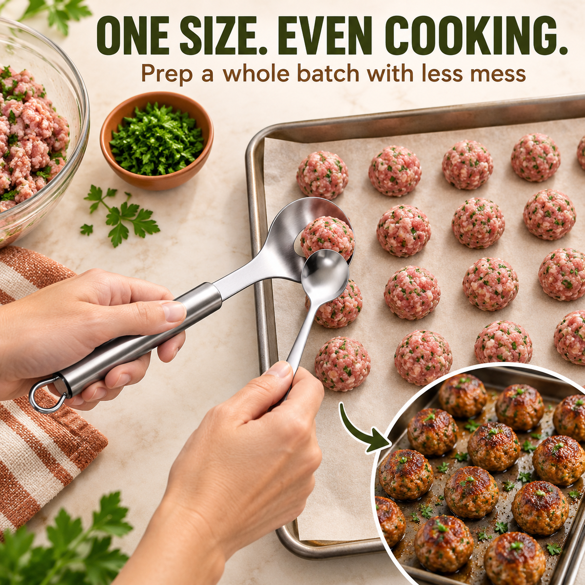 🎉Buy More Get More Free🔥 Stainless Steel Meatball Maker Spoon.
