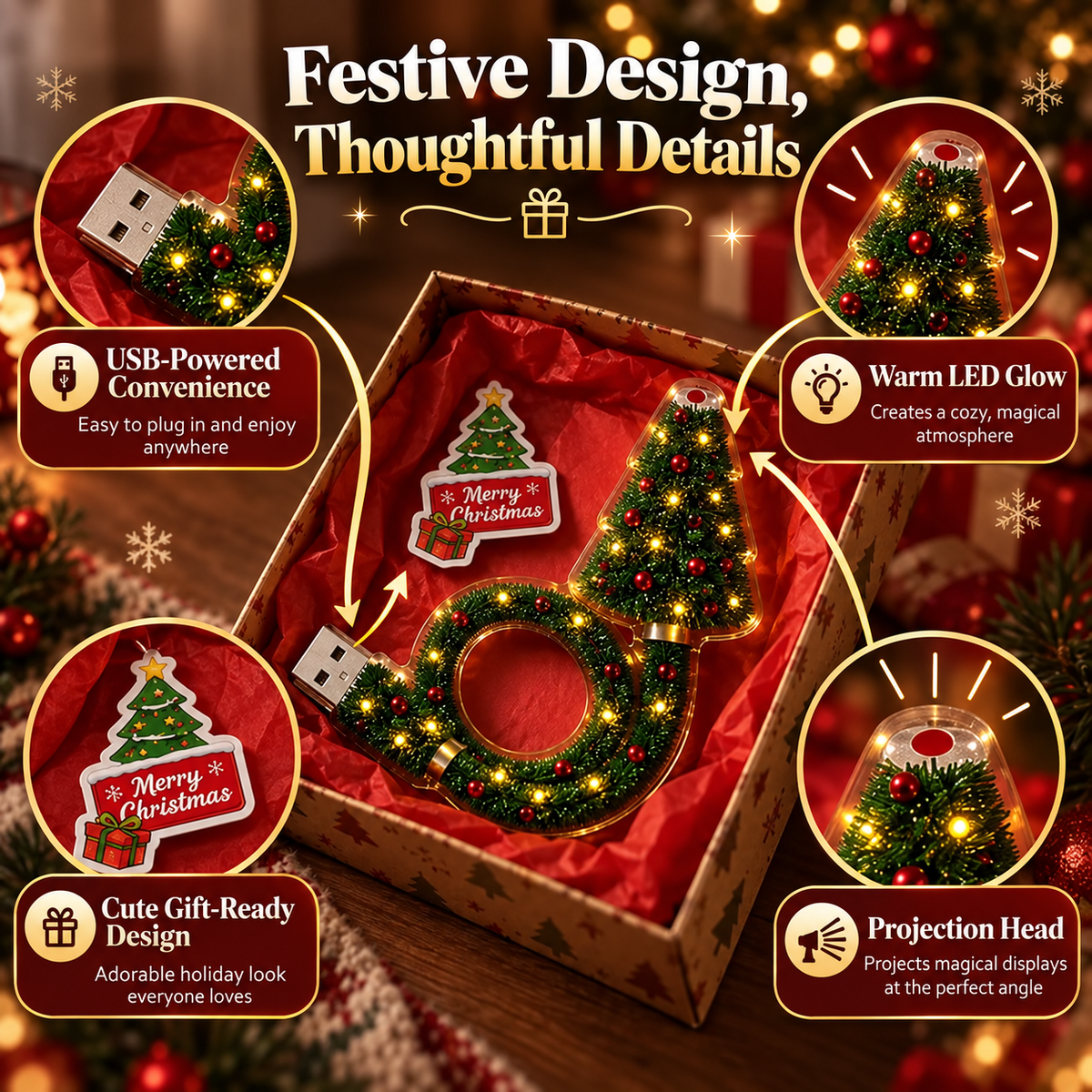 🎄 Christmas And 🎃 Halloween Magic Projection Lamp – Turn Any Room Into a Holiday Wonderland ✨