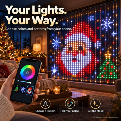 🎄 Smart RGB Pixel LED Curtain Lights