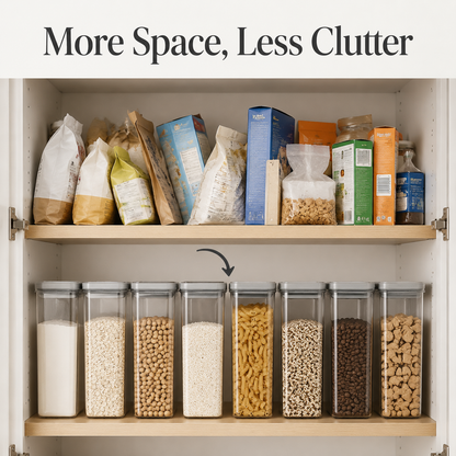 Airtight Tall Food Storage Container for Pasta, Noodles, Grains, and Dry Goods
