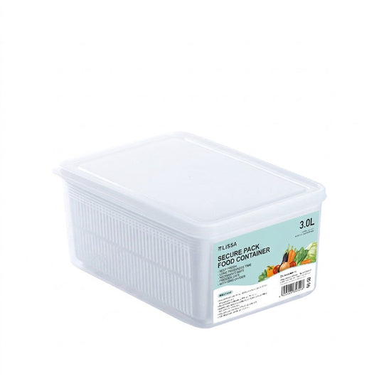 Multi-Size Refrigerator Produce Storage Box with Drain Basket