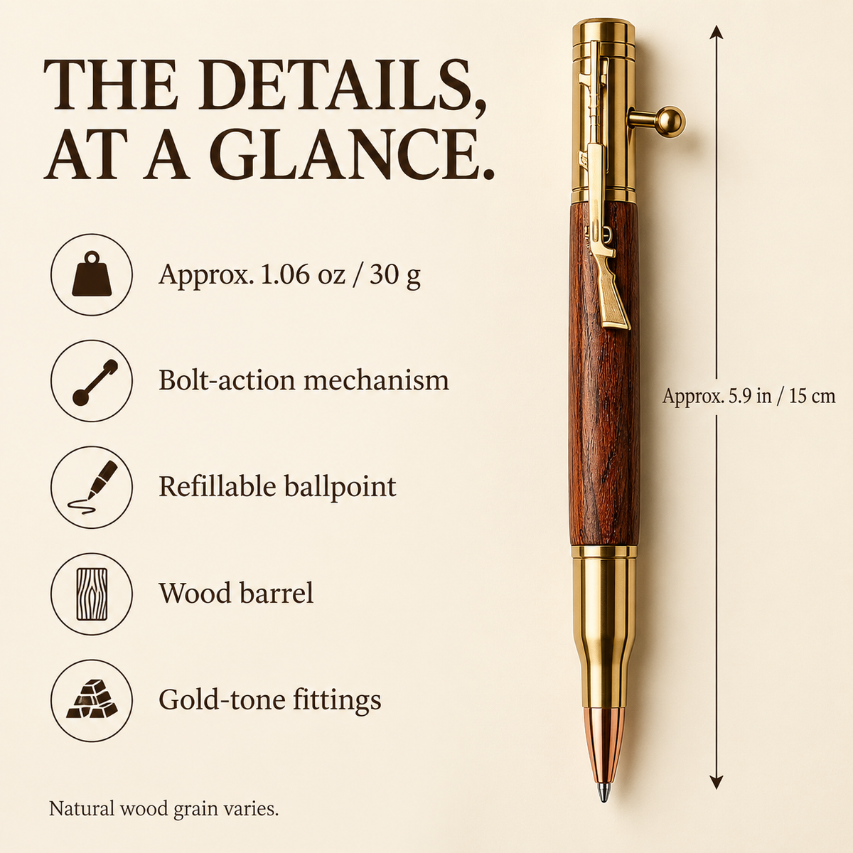 🔥Buy More Get More Free🎁Handmade Bolt-Action Wooden Pen