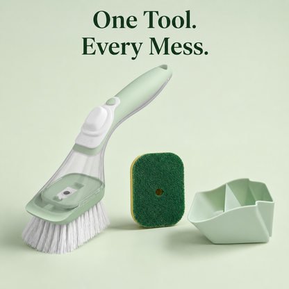 Liquid-Filled Dish Brush with 120 mL Soap Dispenser