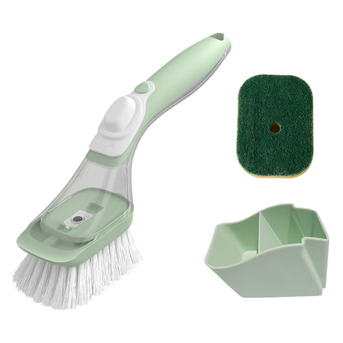 Liquid-Filled Dish Brush with 120 mL Soap Dispenser