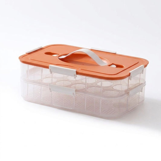 3-Tier Egg Storage Organizer with Secure Lid and Carry Handle