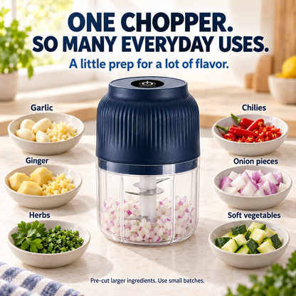 Wireless Mini Food Chopper with USB Charging