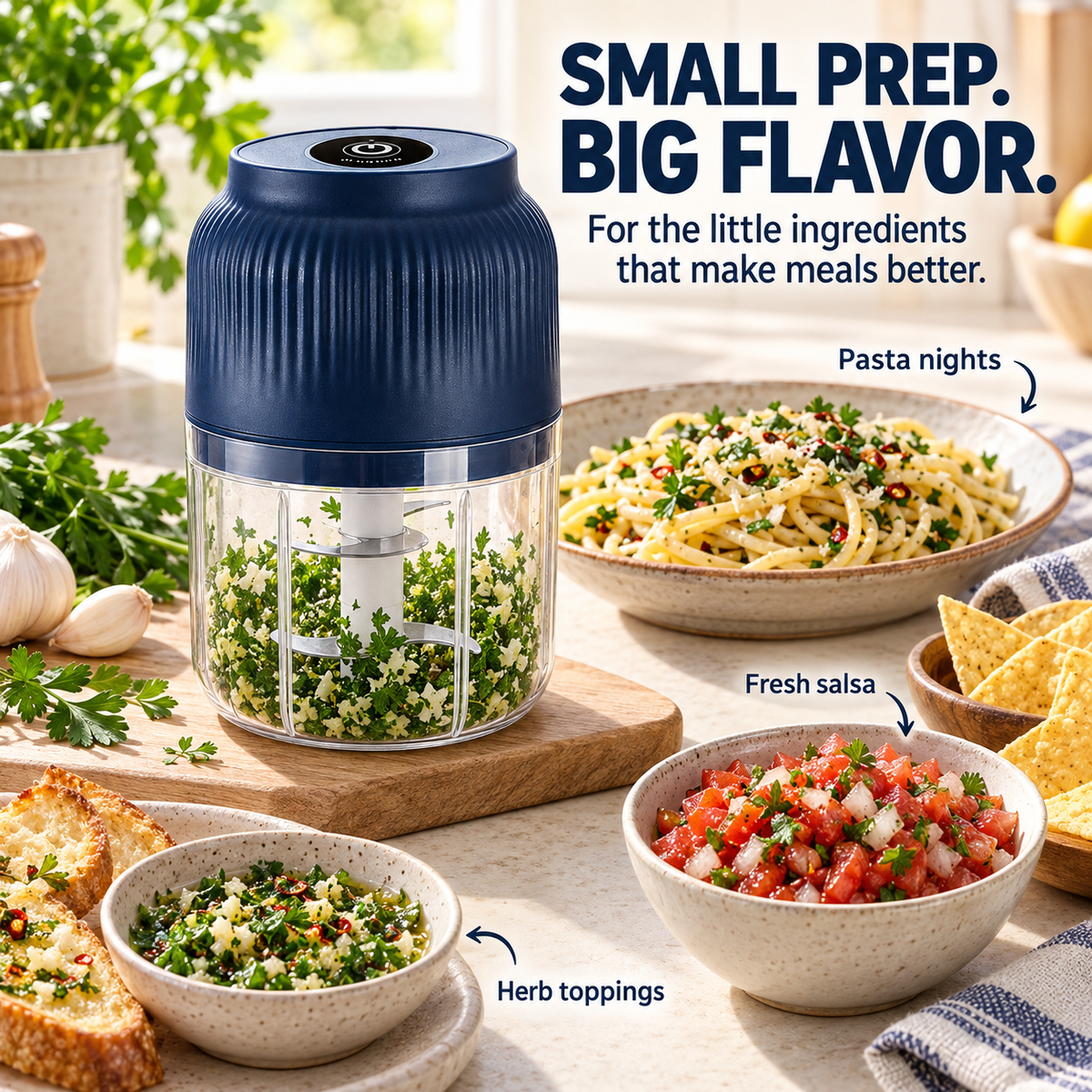 Wireless Mini Food Chopper with USB Charging