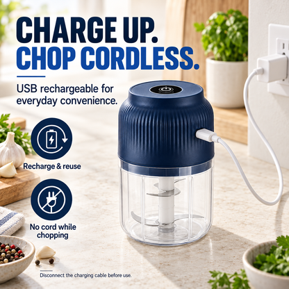 Wireless Mini Food Chopper with USB Charging