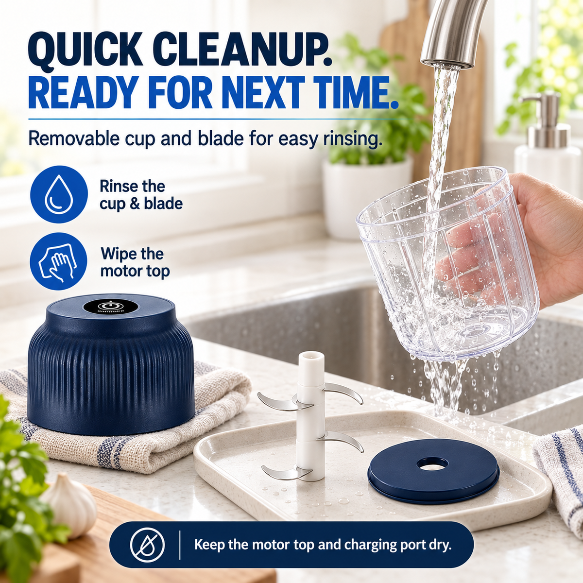 Wireless Mini Food Chopper with USB Charging